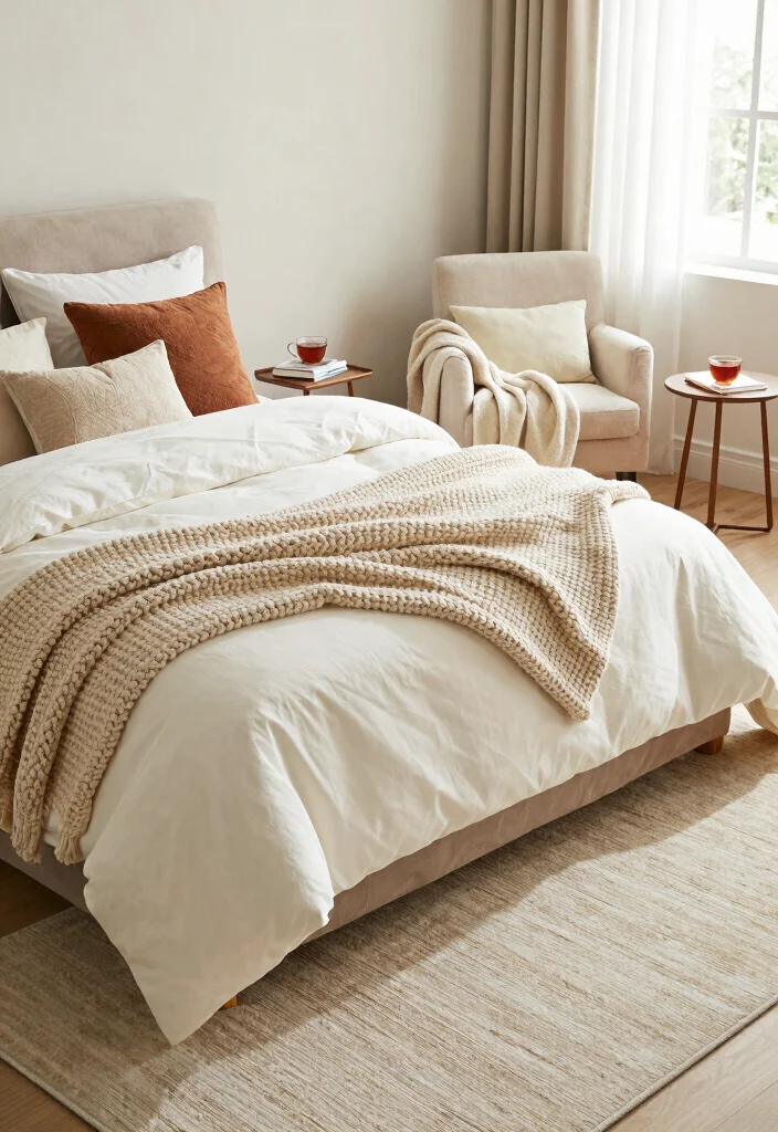 17 Bedroom Ideas for Big Rooms That Feel Cozy and Balanced - 2. Layering Textures for Comfort 1