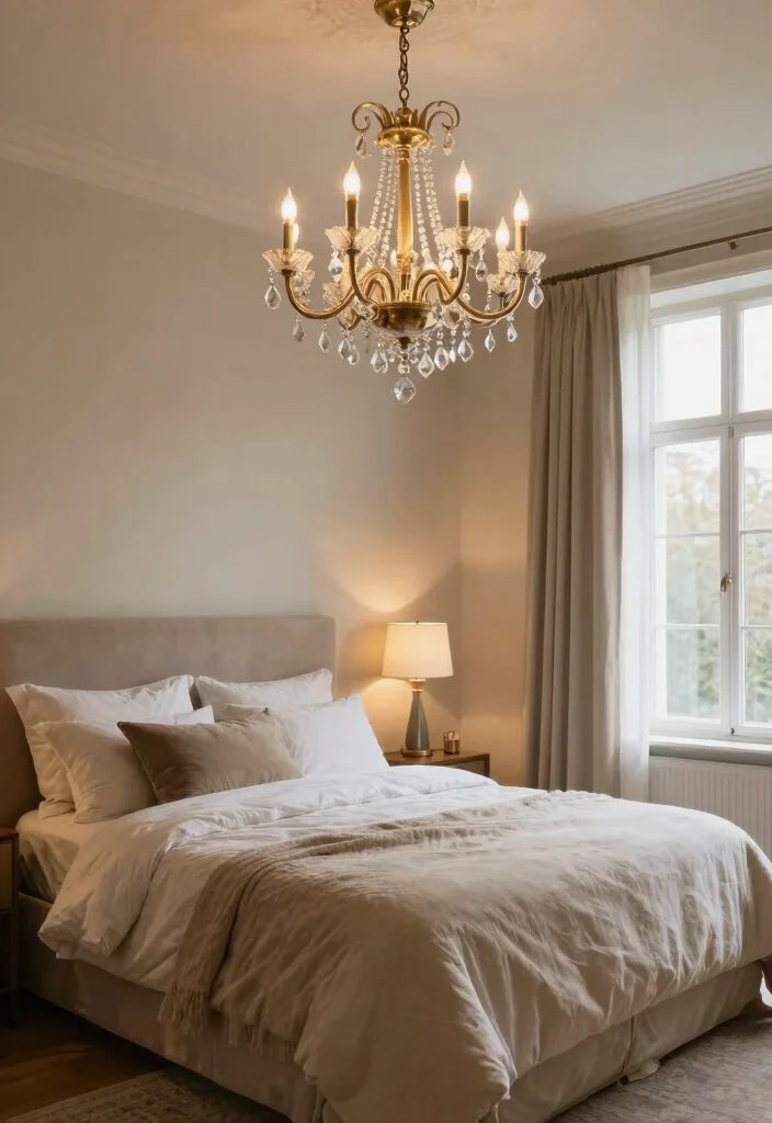 17 Bedroom Ideas for Big Rooms That Feel Cozy and Balanced - 5. Statement Lighting Fixtures 1