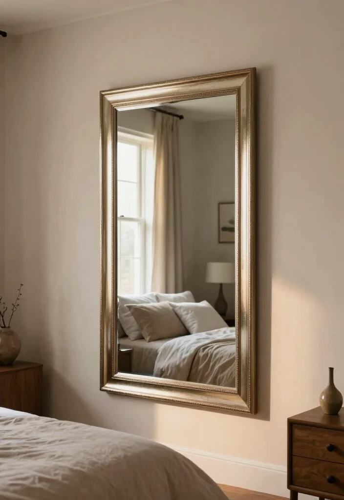 17 Bedroom Ideas for Big Rooms That Feel Cozy and Balanced - 6. Use of Mirrors for Depth 1