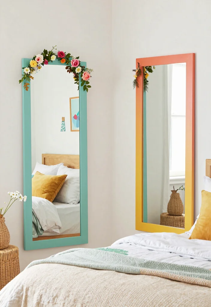 17 Bedroom With Mirrors on Each Side of Bed Ideas Symmetry - 15. Seasonal Mirror Decor 1