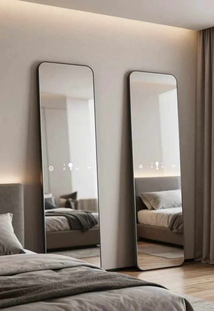 17 Bedroom With Mirrors on Each Side of Bed Ideas Symmetry - 16. Smart Technology Mirrors 1
