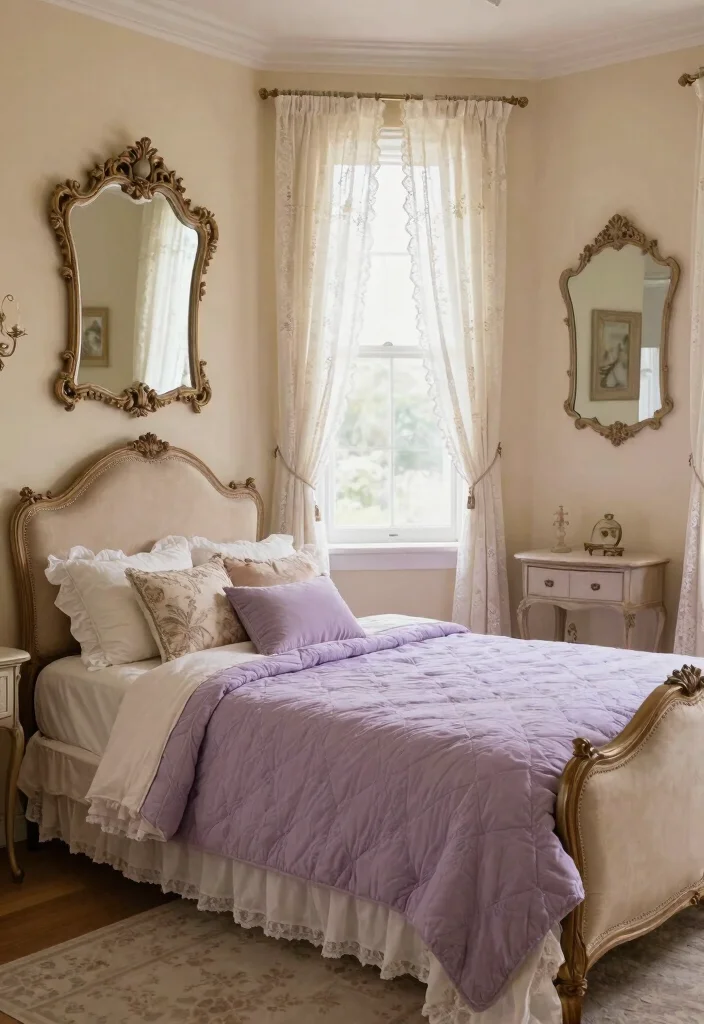 17 Bedroom With Mirrors on Each Side of Bed Ideas Symmetry - 7. Vintage Style Mirrors 1