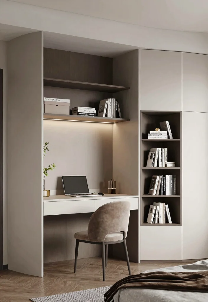 17 Bedroom With Walk In Closet Ideas: Functional and Chic - 10. Multi-Functional Spaces 1