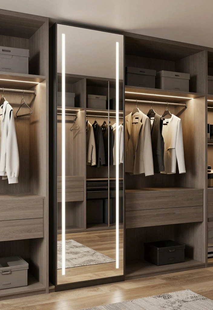 17 Bedroom With Walk In Closet Ideas: Functional and Chic - 16. Smart Mirror Integration 1