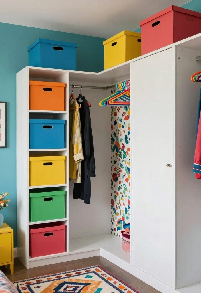 17 Bedroom With Walk In Closet Ideas: Functional and Chic - 7. Colorful Accents 1