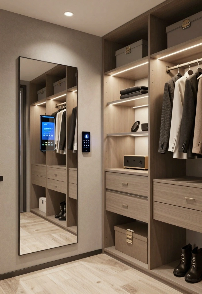 17 Bedroom With Walk In Closet Ideas: Functional and Chic - 8. Smart Technology Integration 1