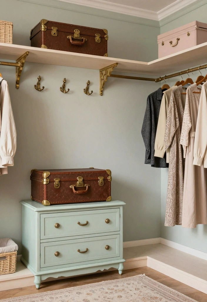 17 Bedroom With Walk In Closet Ideas: Functional and Chic - 9. Vintage Charm 1