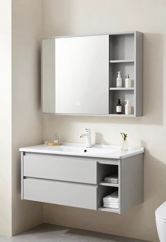 17 Double Mirror Bathroom Vanity Ideas For Balanced Design - 13. Smart Storage Solutions 1