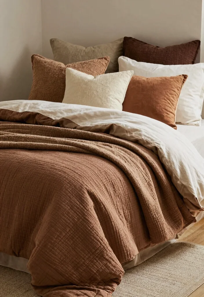 17 Goblin Core Bedroom Ideas: Whimsical Nature Inspired Style - 4. Textured Bedding Layers 1