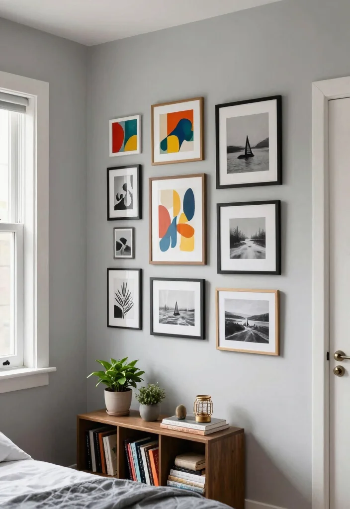 17 Small Bedroom Wall Decor Ideas That Make a Big Impact in Small Spaces - 1. Gallery Wall of Mini Artworks 1