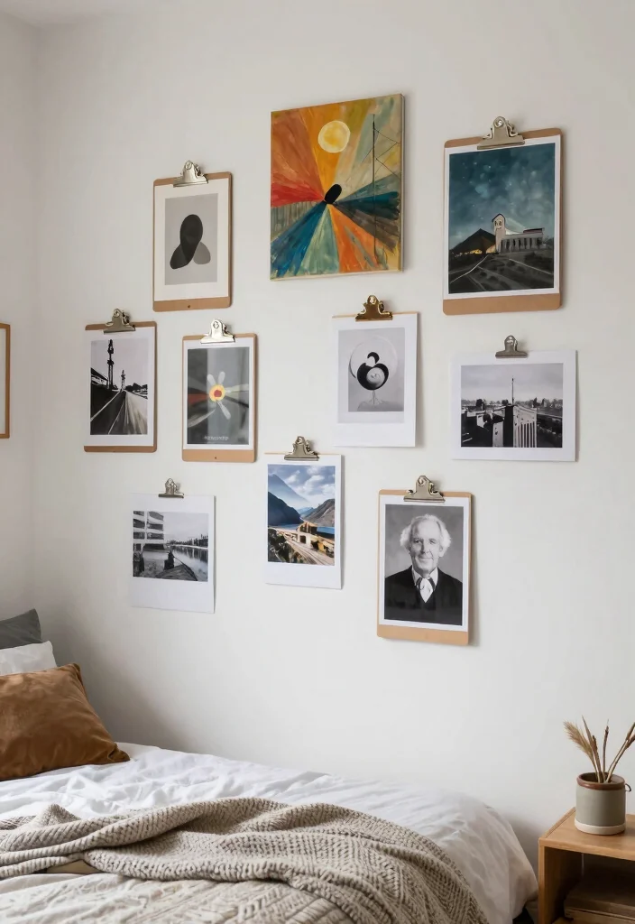 17 Small Bedroom Wall Decor Ideas That Make a Big Impact in Small Spaces - 11. Custom Art Displays 1