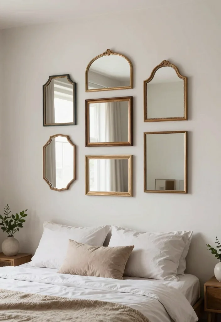 17 Small Bedroom Wall Decor Ideas That Make a Big Impact in Small Spaces - 15. Framed Mirror Gallery 1