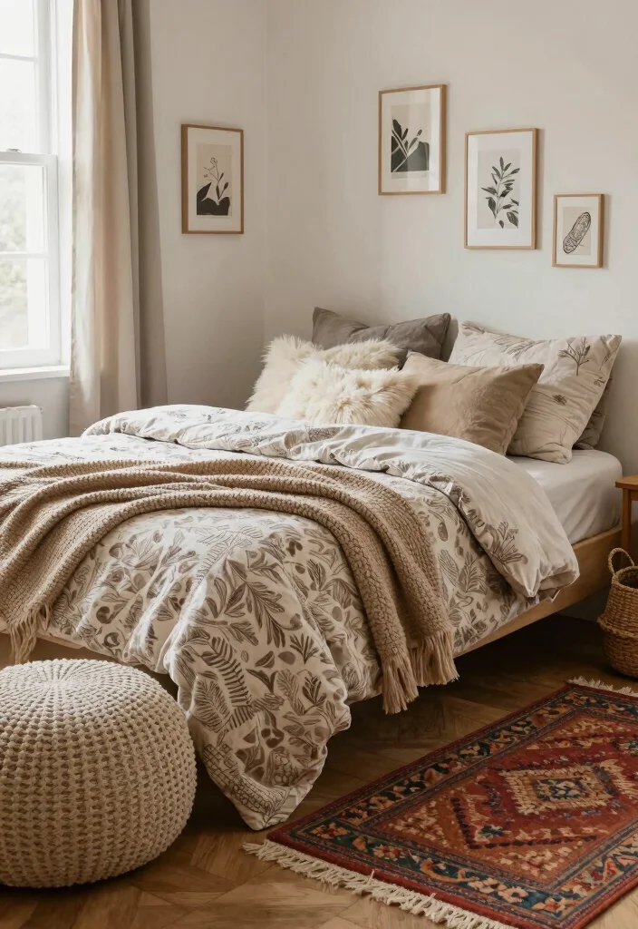 17 Unique Room Decor Bedroom Ideas That Stand Out in Style - 1. Layered Textiles for Cozy Vibes 1