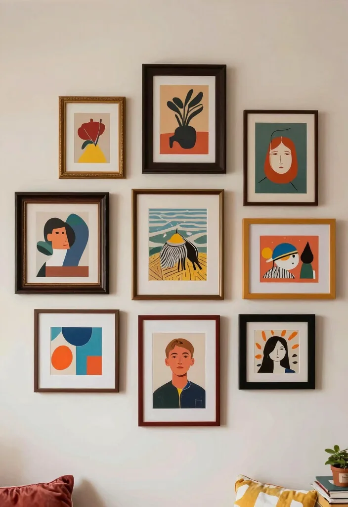 17 Wall Decor Bedroom Teenagers Ideas Expressive and Trendy - 11. Vintage Frames with Modern Art 1