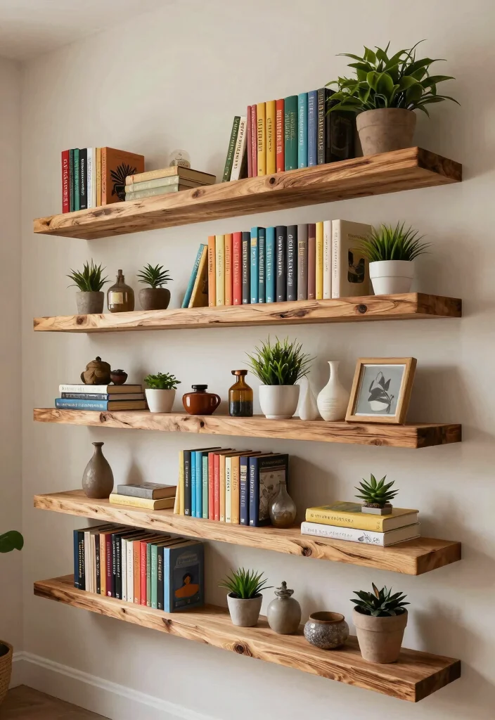 17 Wall Decor Bedroom Teenagers Ideas Expressive and Trendy - 12. Eco-Friendly Floating Shelves 1
