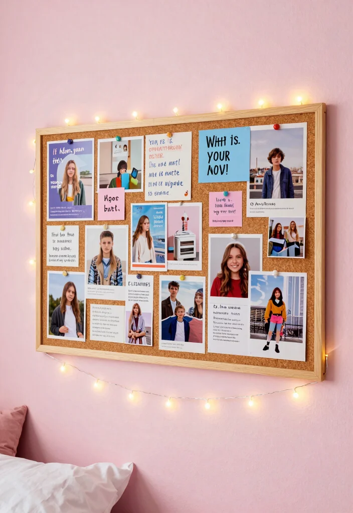 17 Wall Decor Bedroom Teenagers Ideas Expressive and Trendy - 13. Personal Vision Board 1