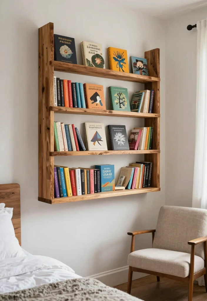 17 Wall Decor Bedroom Teenagers Ideas Expressive and Trendy - 17. Wall-Mounted Book Displays 1