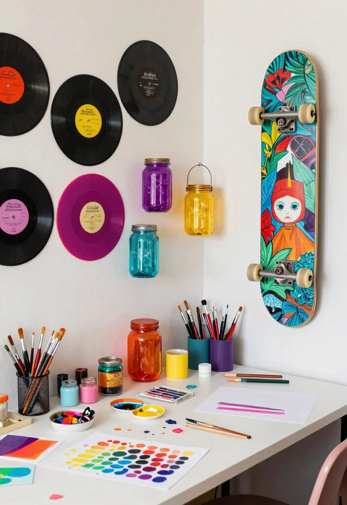 17 Wall Decor Bedroom Teenagers Ideas Expressive and Trendy - 6. Upcycled Art Projects 1