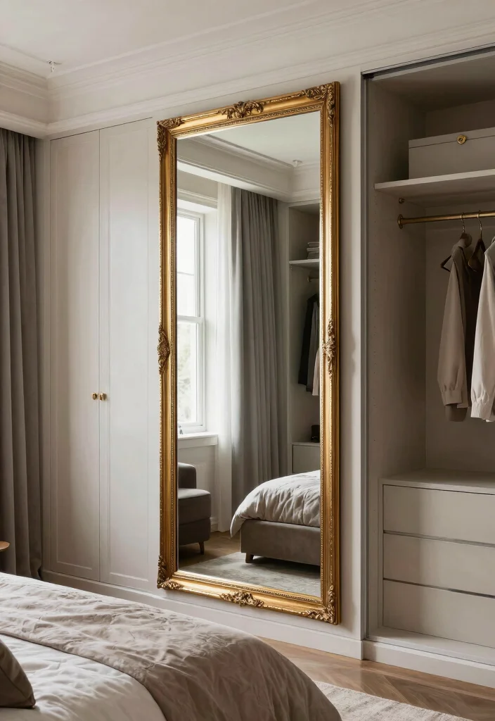18 Bedroom Walk In Closet Behind Bed Ideas: Hidden Luxury - 6. Mirror Magic 1
