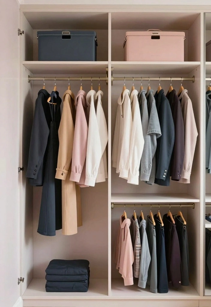 18 Bedroom Walk In Closet Behind Bed Ideas: Hidden Luxury - 9. Color Coordination 1