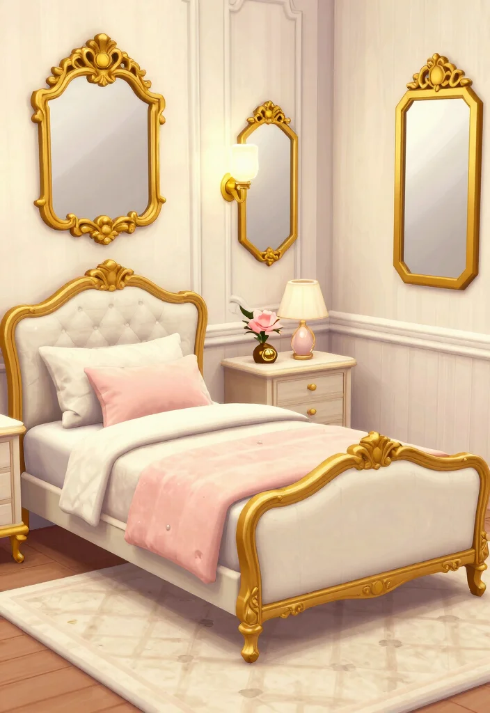 18 Bloxburg Bedroom Ideas: Master Bed Luxury Game Style - 10. Vintage Glamour 1