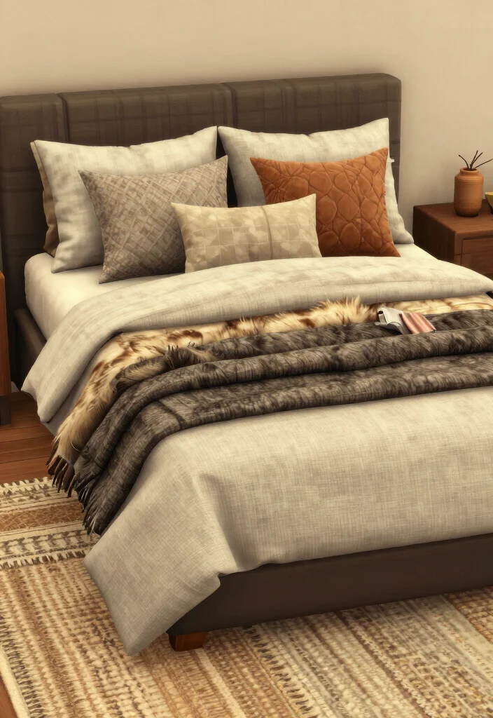 18 Bloxburg Bedroom Ideas: Master Bed Luxury Game Style - 14. Layered Textures 1