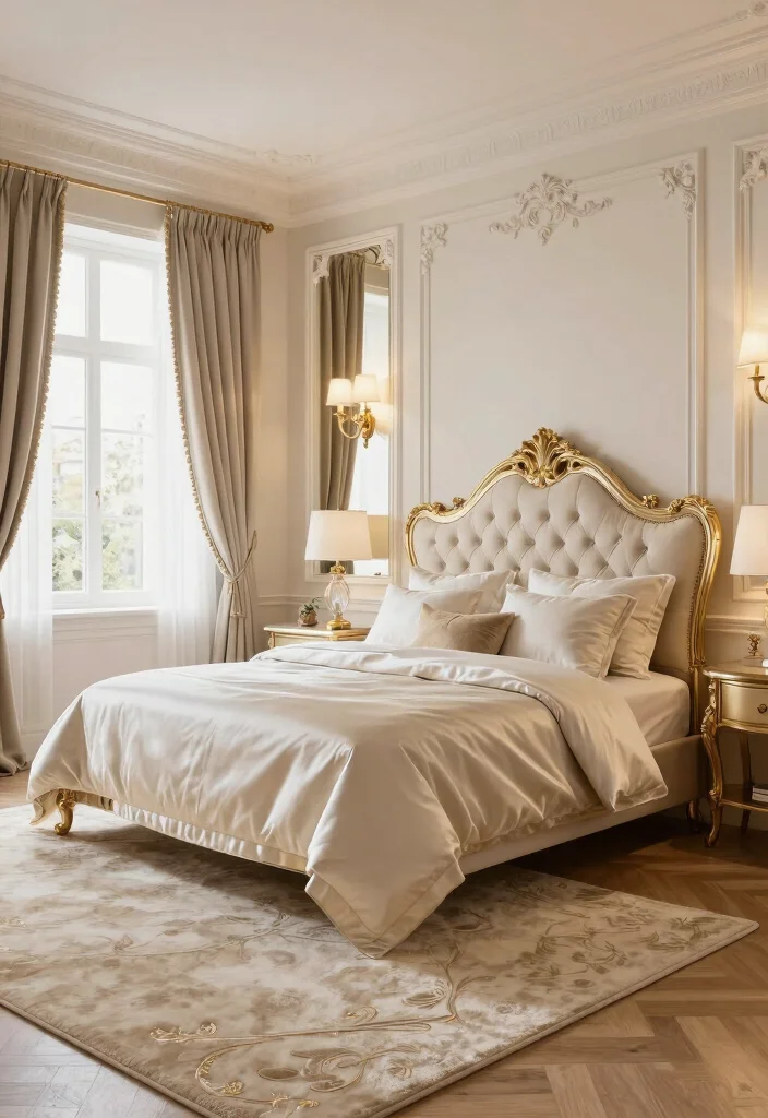 18 Bloxburg Bedroom Ideas: Master Bed Luxury Game Style - 4. Elegant Glam Style 1