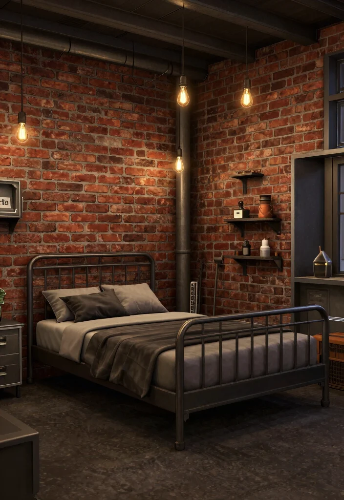 18 Bloxburg Bedroom Ideas: Master Bed Luxury Game Style - 7. Industrial Edginess 1