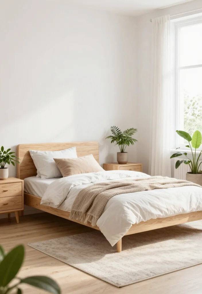 18 Bloxburg Bedroom Ideas: Master Bed Luxury Game Style - 8. Bright Scandinavian Style 1