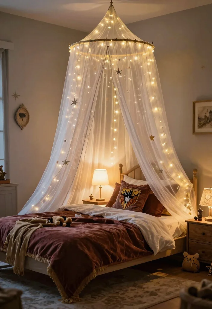 18 Harry Potter Bedroom Decor Ideas Magical Cozy Fantasy - 1. Enchanted Canopy Beds 1