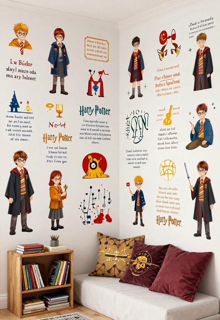 18 Harry Potter Bedroom Decor Ideas Magical Cozy Fantasy - 2. Spellbinding Wall Decals 1