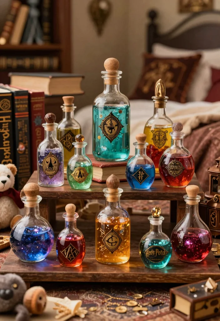 18 Harry Potter Bedroom Decor Ideas Magical Cozy Fantasy - 7. Potion Bottle Decor 1
