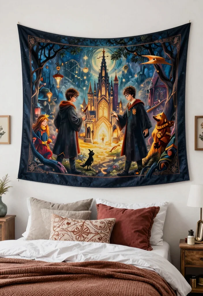 18 Harry Potter Bedroom Decor Ideas Magical Cozy Fantasy - 9. Magical Wall Tapestries 1