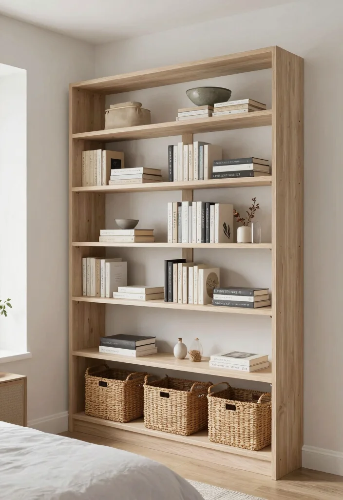 18 Main Bedroom Ideas Modern Clean Lines and Comfort - 14. Open Shelving for Stylish Storage 1