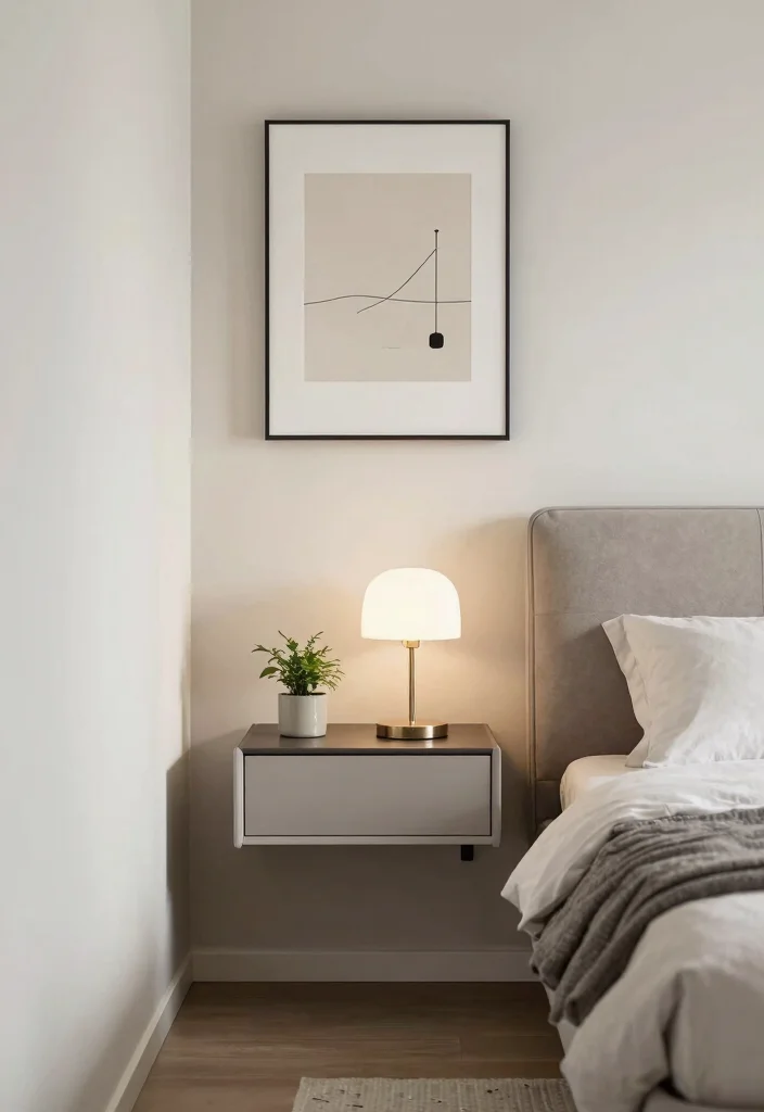 18 Main Bedroom Ideas Modern Clean Lines and Comfort - 15. Wall-Mounted Nightstands 1