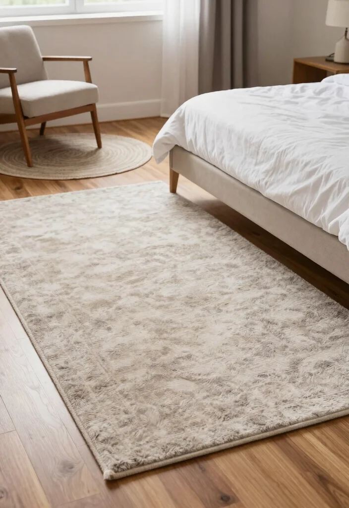 18 Main Bedroom Ideas Modern Clean Lines and Comfort - 9. Cozy Rugs for Softness 1