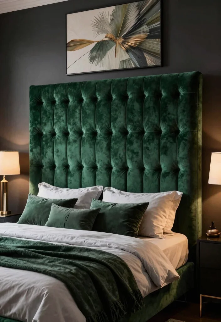 18 Modern Dark Academia Bedroom Ideas: Moody Intellectual Style - 11. Opt for Statement Headboards 1