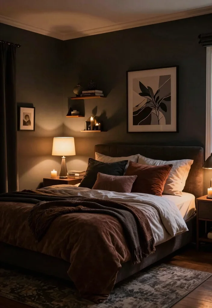 18 Modern Dark Academia Bedroom Ideas: Moody Intellectual Style - 15. Create a Dark Academia Atmosphere 1