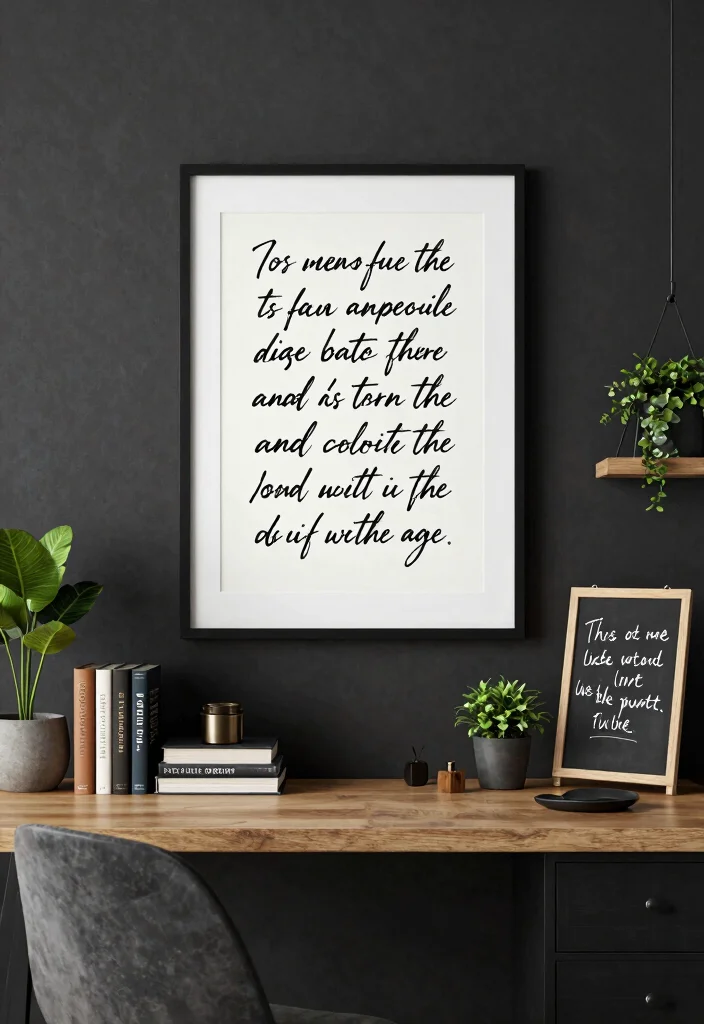 18 Modern Dark Academia Bedroom Ideas: Moody Intellectual Style - 18. Personalize with Your Favorite Quotes 1