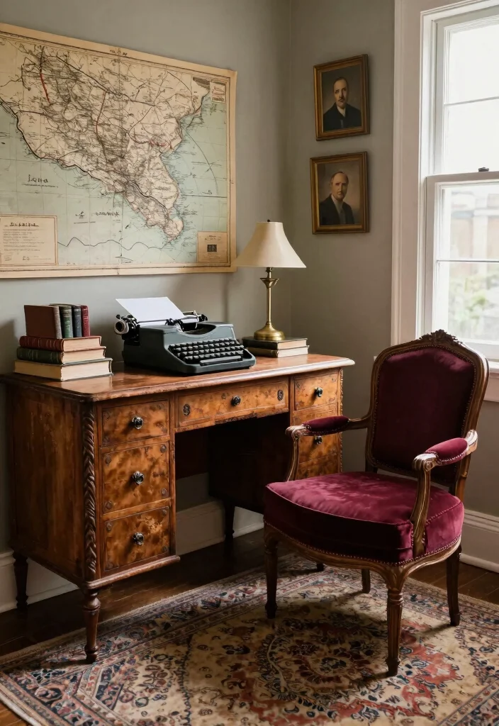 18 Modern Dark Academia Bedroom Ideas: Moody Intellectual Style - 2. Vintage-Inspired Furnishings 1