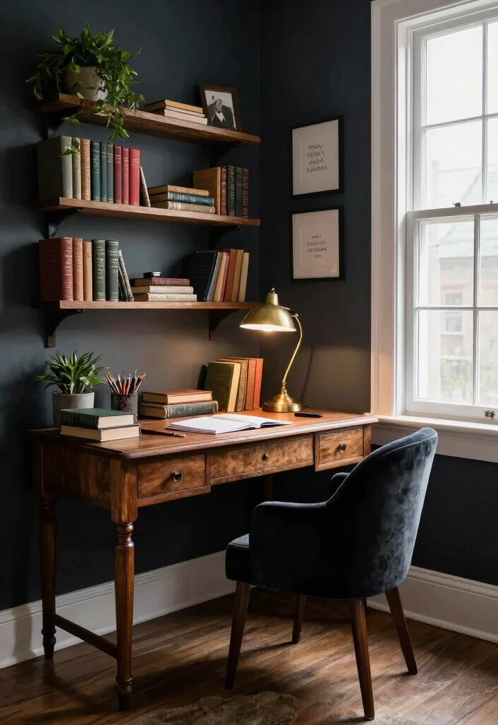 18 Modern Dark Academia Bedroom Ideas: Moody Intellectual Style - 4. Create a Study Haven 1