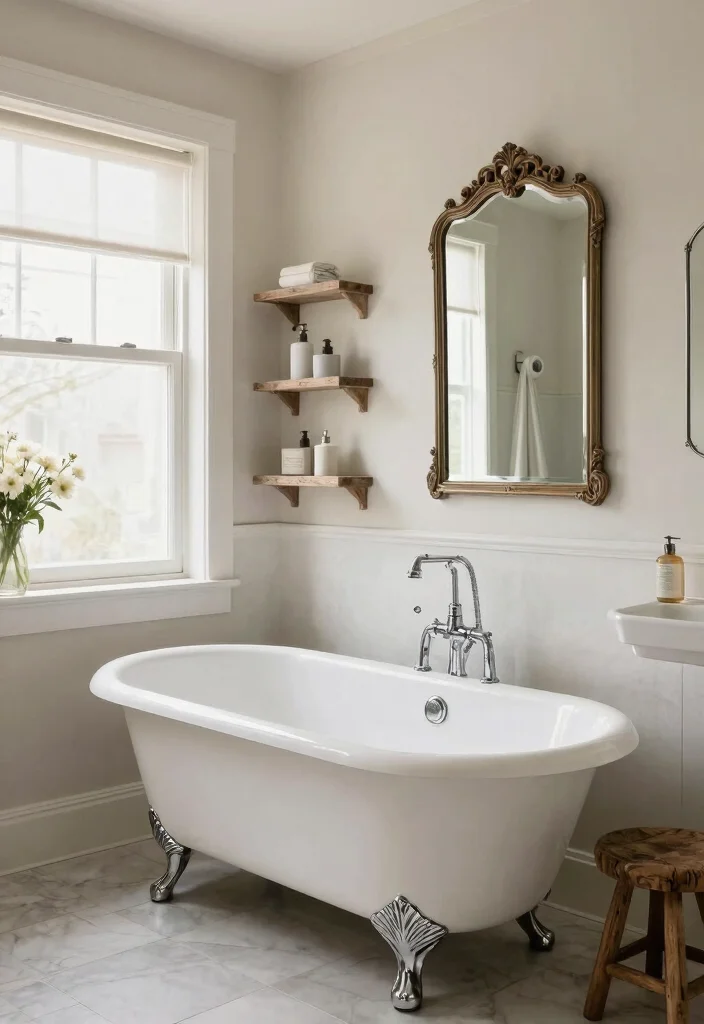 18 Trendy Modern Bathroom Ideas You Should Save - 5. Vintage Charm Meets Modern Elegance 1