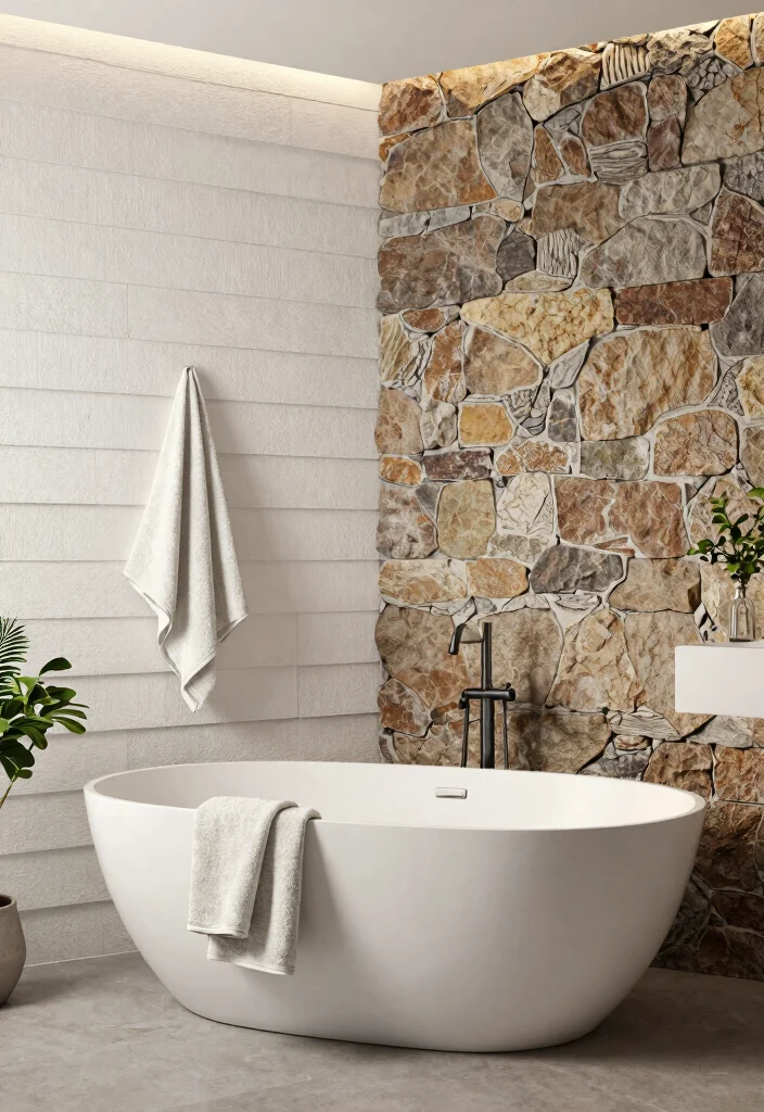 18 Trendy Modern Bathroom Ideas You Should Save - 6. Textured Walls 1
