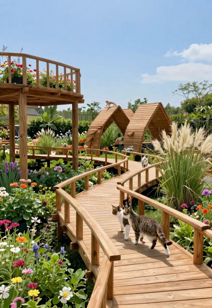 10 Outdoor Cat Room Ideas That Keep Indoor Cats Safe in Fresh Air - 5. Elevated Catwalks and Bridges 1
