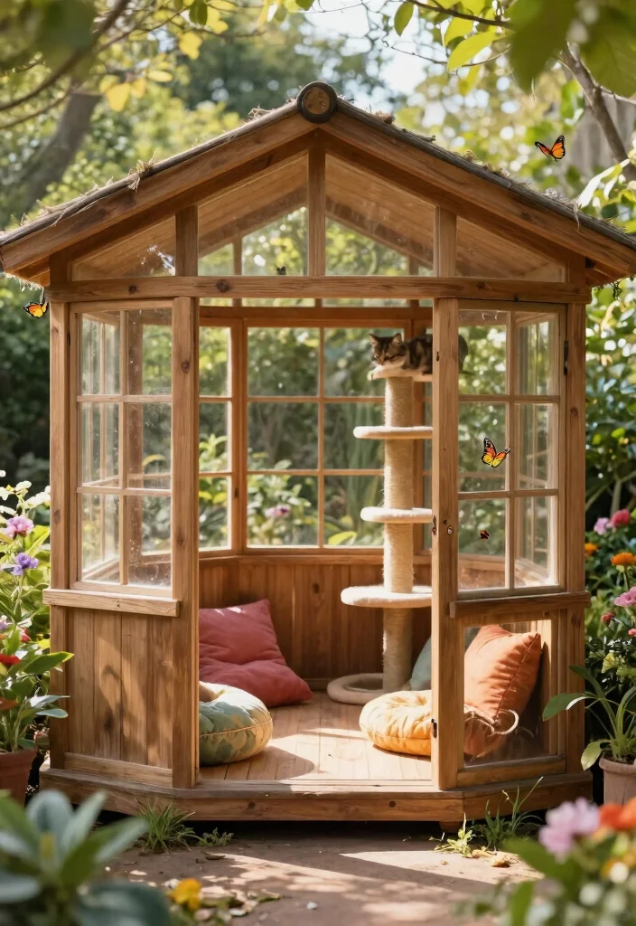 10 Outdoor Cat Room Ideas That Keep Indoor Cats Safe in Fresh Air - 6. Cozy Cat Gazebo 1