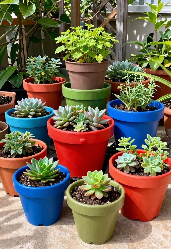 12 Big Outdoor Pots for Plants Ideas That Don't Crack - 1. Recycled Plastic Pots 1