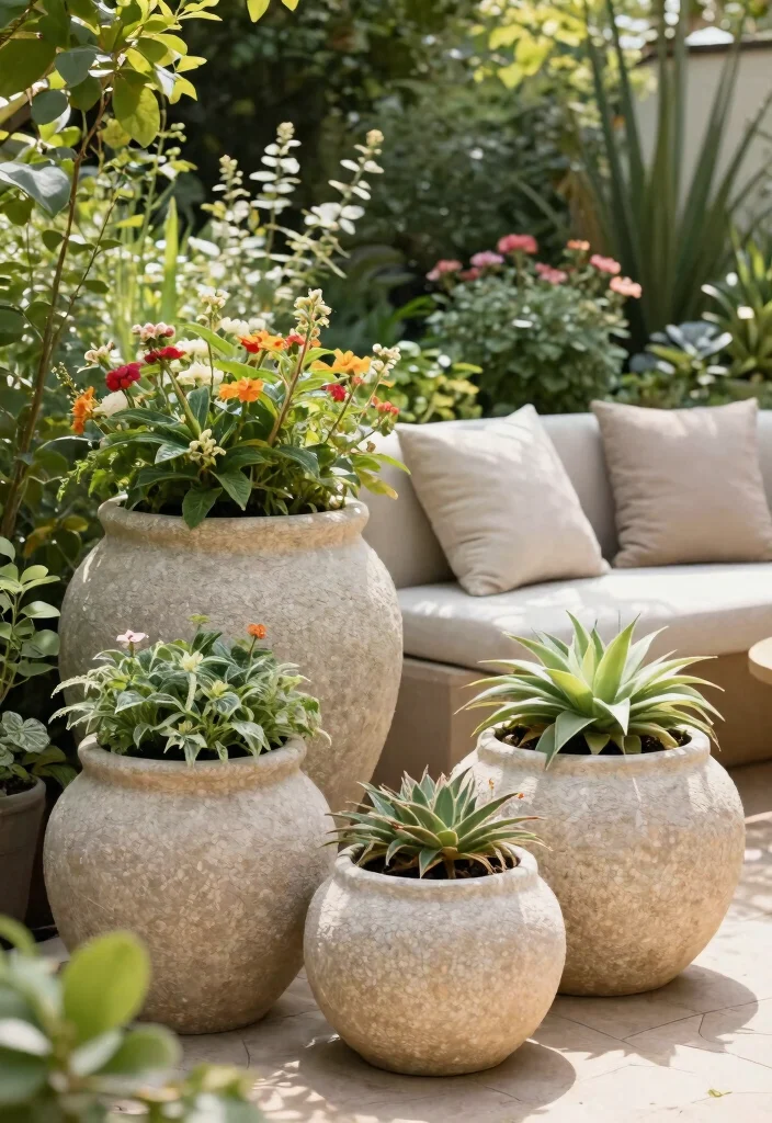 12 Big Outdoor Pots for Plants Ideas That Don't Crack - 11. Fiberstone Pots 1