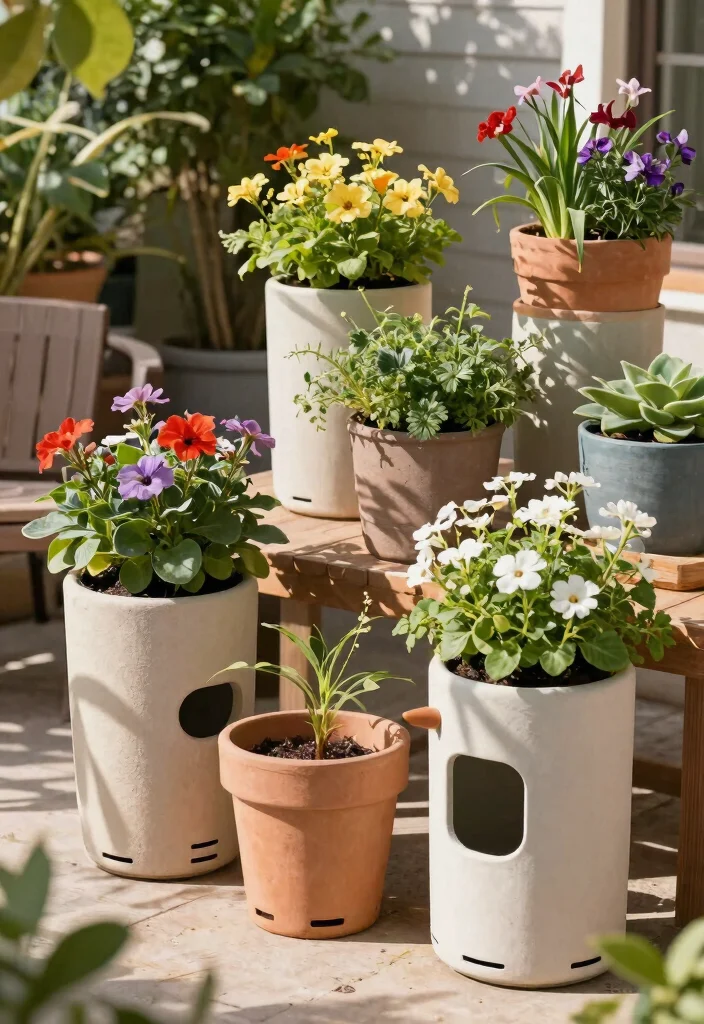 12 Big Outdoor Pots for Plants Ideas That Don't Crack - 7. Self-Watering Pots 1