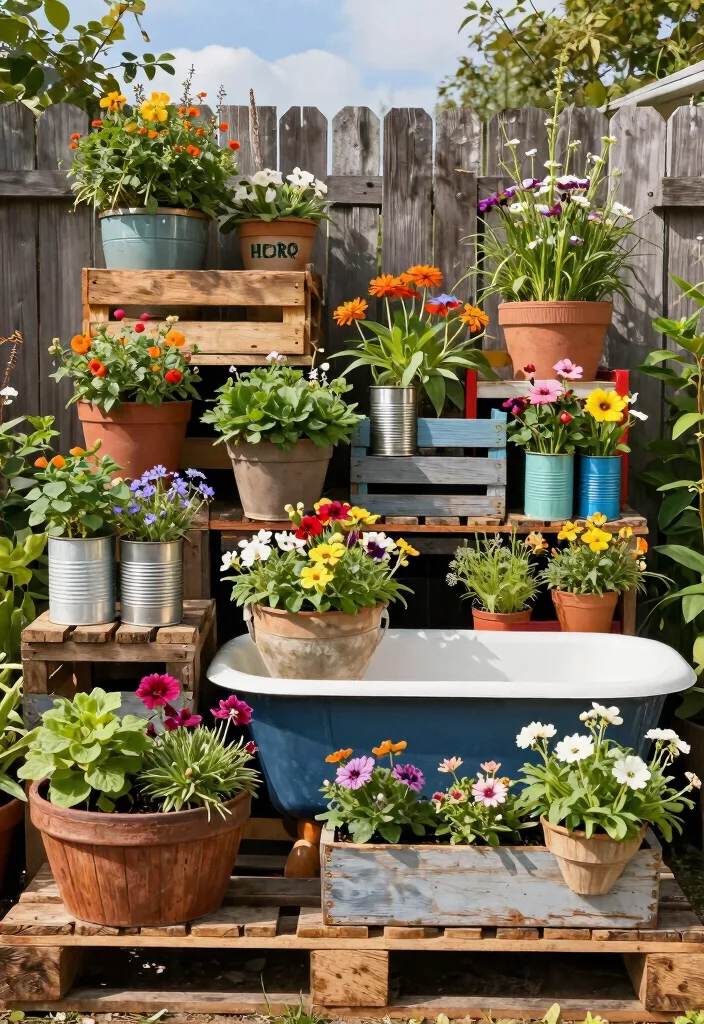 12 Big Outdoor Pots for Plants Ideas That Don't Crack - 9. Upcycled Materials 1
