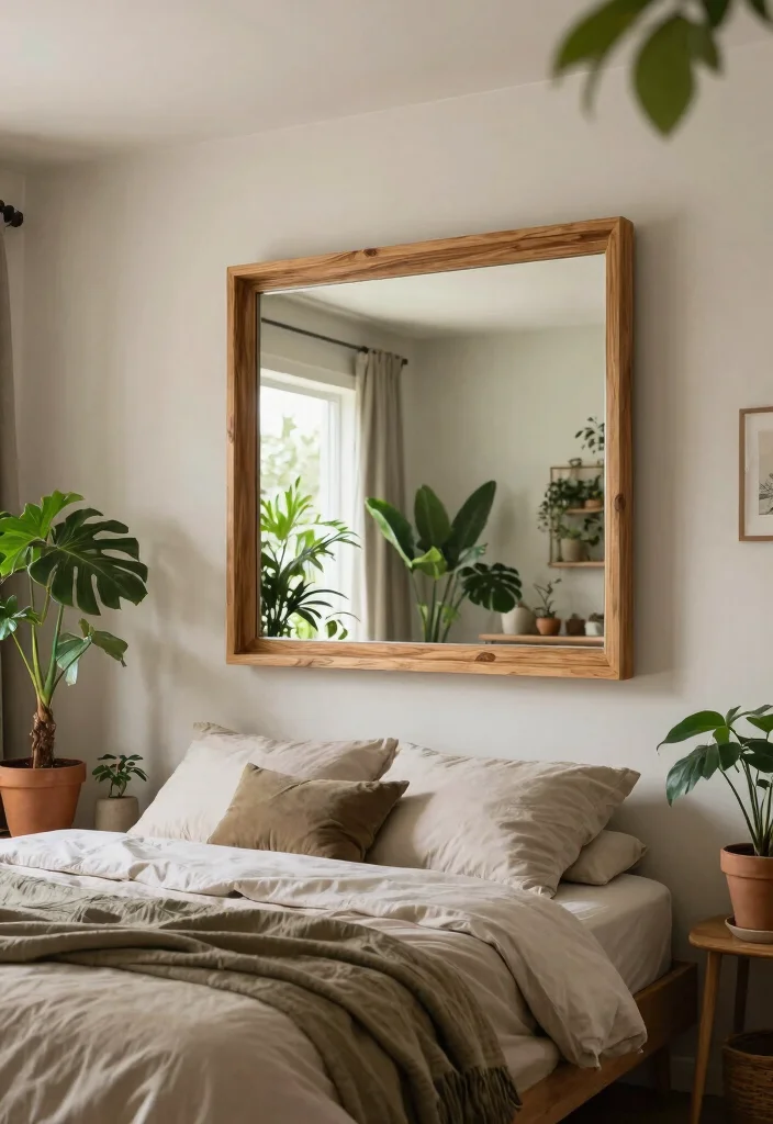 12 Ceiling Mirror Above Bed Ideas That Mount Safely Without Falling Risk - 5. Nature-Inspired Mirrors 1